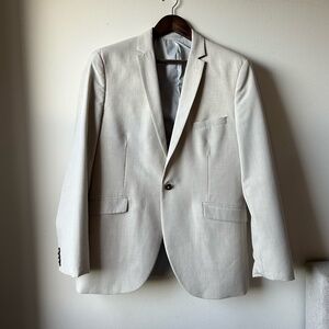 Linen Blend Cream Blazer Sport Coat 42R Light Beige Jacket
